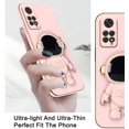 thumbnail image 3 of Compatible with Redmi Note 11 Pro Case Silicone TPU Plating, Xiaomi Redmi Note 11 Pro Case Cute Astronaut Pattern Phone Case with Stand (Redmi Note 11 Pro, Pink), 3 of 14