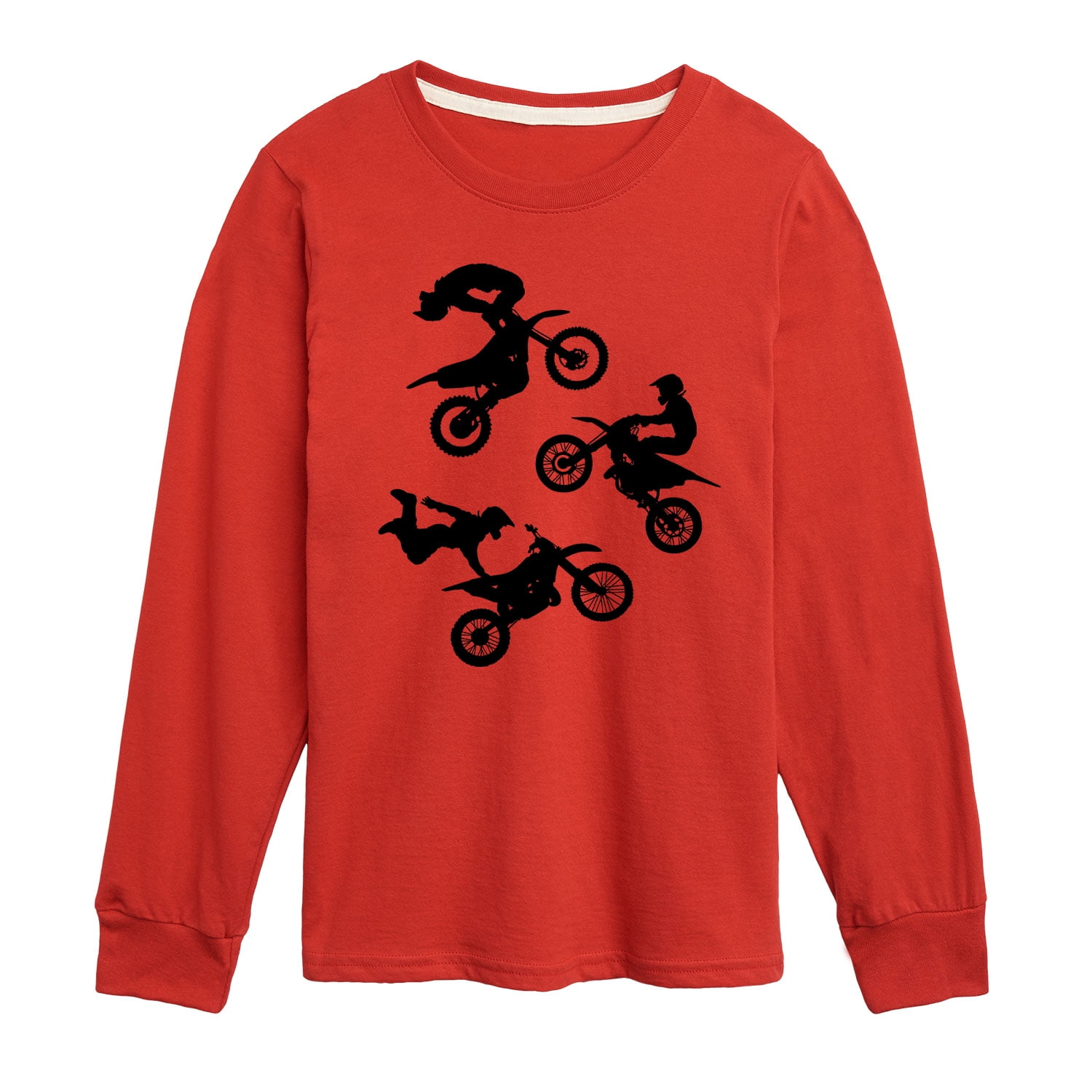 Instant Message - Dirt Bike Tricks - Toddler And Youth Long Sleeve Graphic T-Shirt