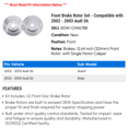 thumbnail image 2 of Front Brake Rotor Set - Compatible with 2002 - 2003 Audi S6, 2 of 2