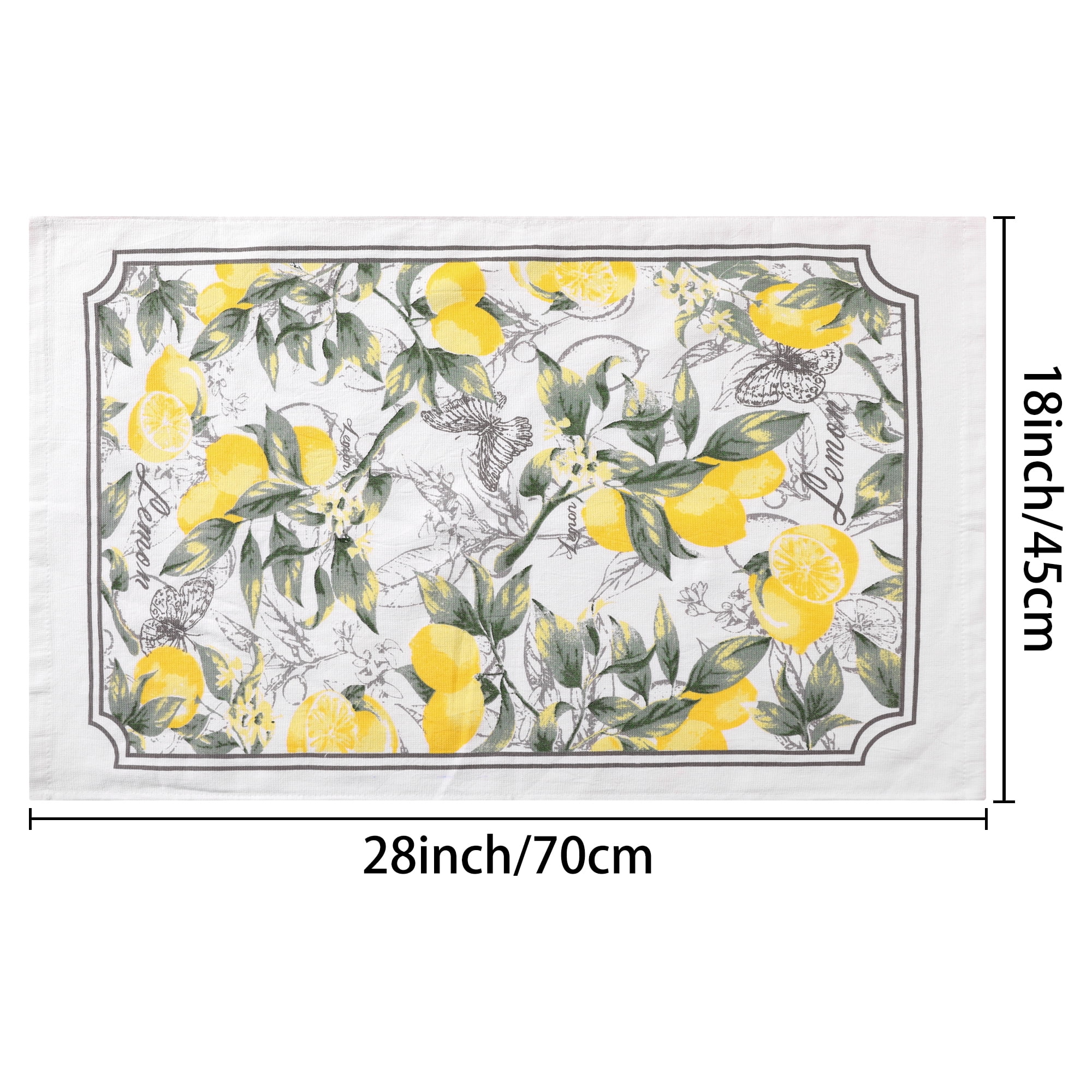 Unique Bargains Cotton Thick Large Animal and Floral Printed Kitchen Towels 18"x28" Lemon