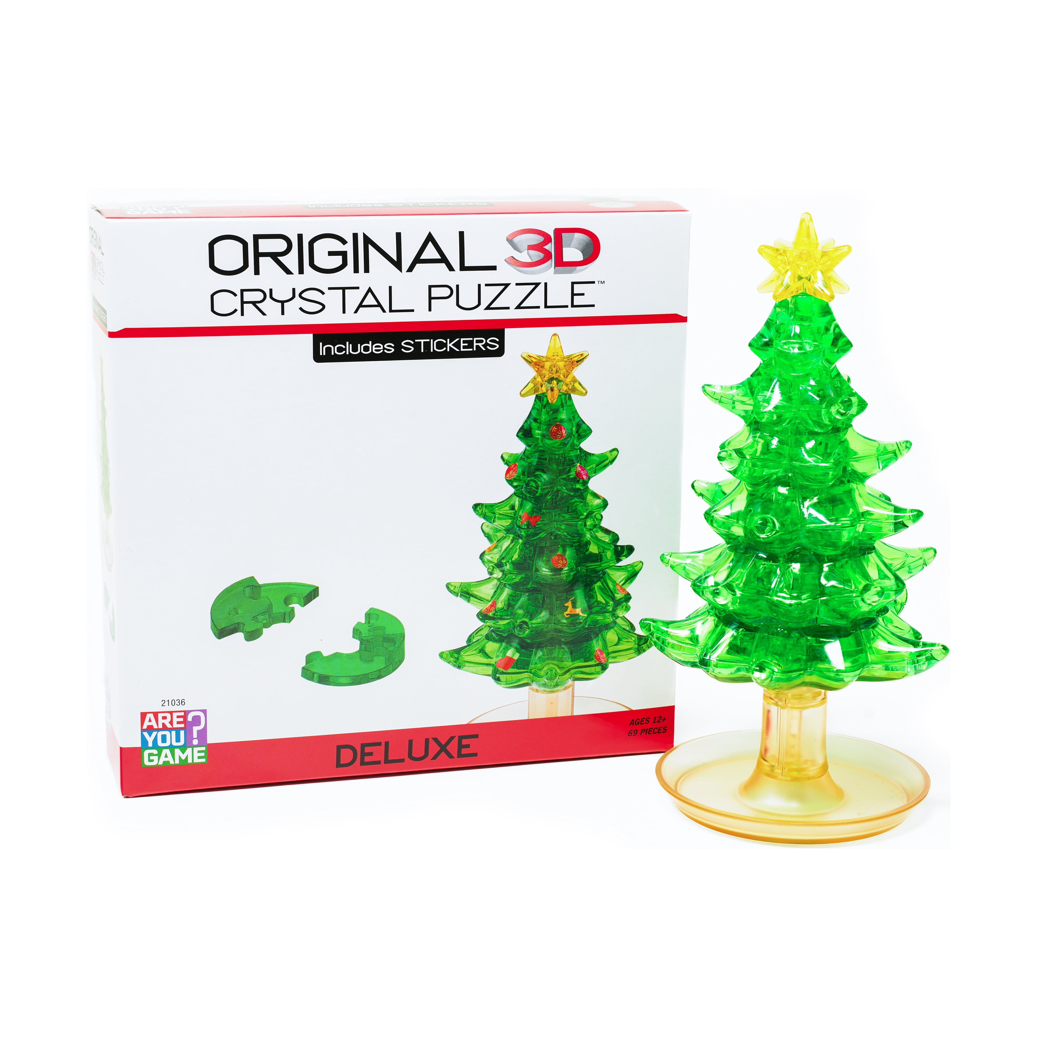 AreYouGame.com 3D Crystal Puzzle - Christmas Tree: 69 Pcs