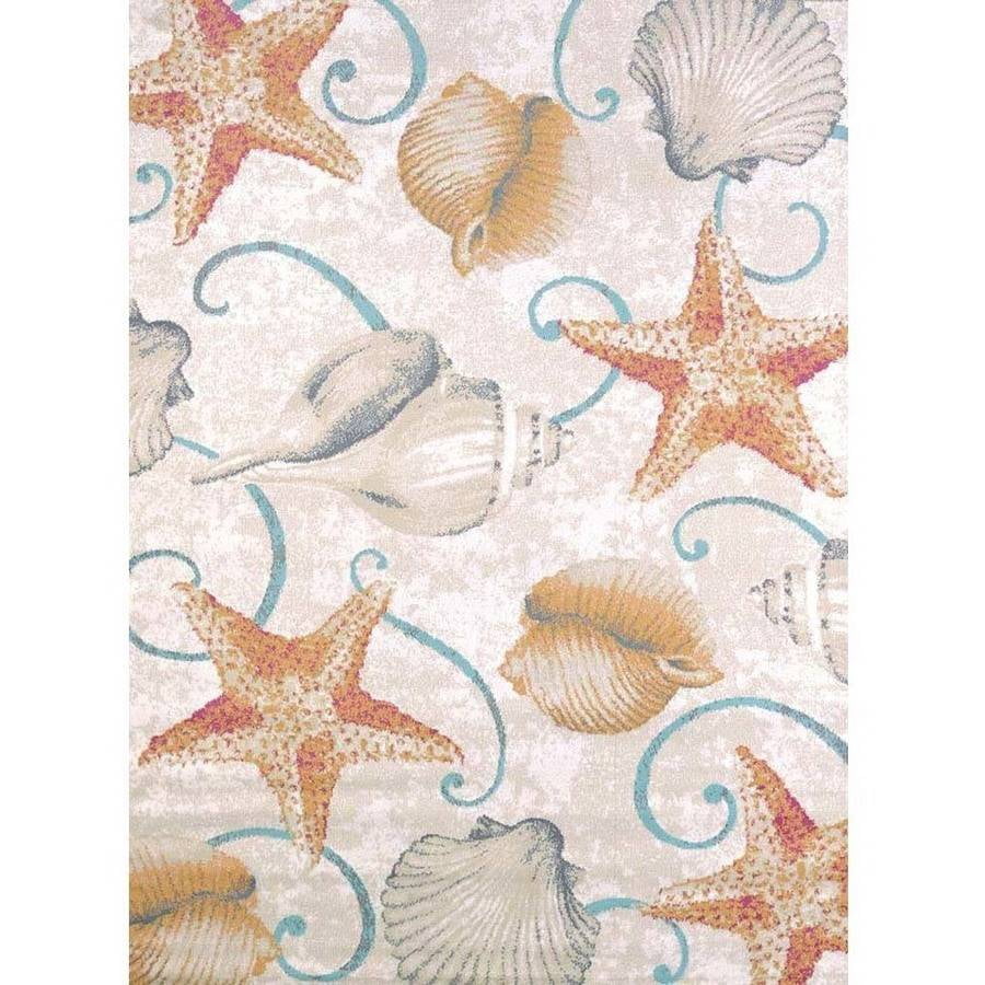 United Weavers Seaside Beach Shells Natural Woven Olefin Area Rug ...