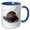 Blue/White, variant on 3drose, Usa, Wy, Yellowstone Np. Two Northern River Otters Curl up on the Ice, 11oz Two-tone Yellow Mug