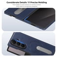 thumbnail image 5 of For Samsung Galaxy Z Fold 3 Phone Case,With 360° Rotatable Contractile Kickstand,Compatible With Mag-Safe,Anti-Scratch PU Leather Back,Shockproof Anti-fall Non-Slip Phone Case,Blue, 5 of 7
