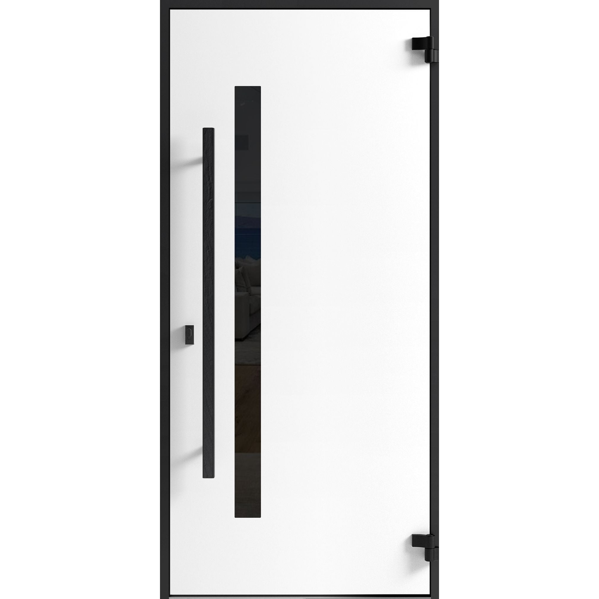 Front Exterior Prehung Steel Door Dekton 0163 Venezia Noce Entry Metal Modern Painted W36" x H80" Left hand Inswing