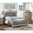 thumbnail image 6 of Miekor Furniture Formal Traditional Antique Silver 1pc California King Size Bed Tufted Faux Leather Headboard Footboard Bedframe 09029, 6 of 8