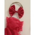 thumbnail image 6 of Musuos Baby Girls Summer Casual Romper Dress 6 12 18 24M Short Sleeve Bow Tulle Romper with Headband, 6 of 10