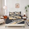 thumbnail image 3 of Erosebridal Sports Twin Sheet Sets Teens, American Football Bedding Twin Size, Black Brown, New Orleans, 3pcs (Top Sheet, Fitted Sheet, Pillowcase), 3 of 6