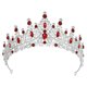thumbnail image 1 of Tiara de corona de reina de cristal de imitación para mujer, tiaras de diamantes de imitación de princesa, accesorios para el cabello de Cosplay de fiesta de cumpleaños de boda, tono plateado rojo, 1 of 7