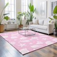 thumbnail image 3 of 3'x5' Area Rugs, Pink Coastal Indoor Outdoor Area Rug for Living Room Bedroom, Nautical Starfish Coral Shell Summer Ocean Washable Bathroom Rugs Kitchen Floor Carpet Mats Home Decor Aesthetic, 3 of 8