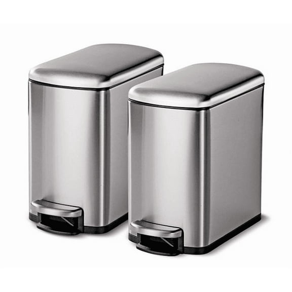 Tramontina 1.6 Gallon Step Trash Cans, 2 pack