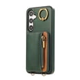 thumbnail image 6 of for Samsung Galaxy A14 5G PU Leather Case, Card Slots and Zipper Pocket Kickstand, Classic Protective Shockproof Lightweight Ultra Slim lip Case Finger Ring Wrist Strap for A14 5G, Green, 6 of 7