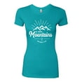 thumbnail image 2 of Matthew 17:20 He Moves Mountains | Womens Christian Slim Fit Junior Tee, Tahiti Blue, Medium, 2 of 3