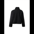 thumbnail image 2 of Abrigo Corto de Lana para Mujer, Chaqueta de Invierno con Cuello Alto y Bolsillo para Oficina Negro L, 2 of 5