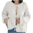 thumbnail image 1 of WRKEKC Chandail Oversize à Col Rond pour Femmes Manches Longues Doux Respirant pour Détente et Week-End Beige P, 1 of 5