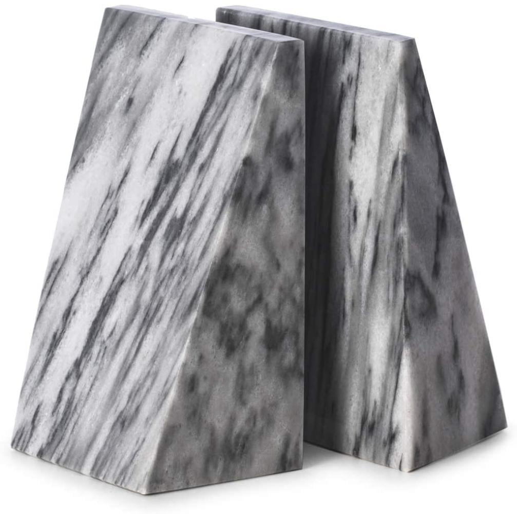 Wedge Design Bey Berk Handcrafted Natural Marble Bookends Set of 2 6" Tall 