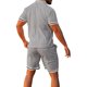 thumbnail image 3 of Conjunto Corto de Hombres, Moda Casual Color Sólido Manga Corta Cordón de Solapa Elástico Conjunto de Cintura, 3 of 7