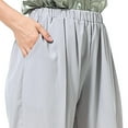 thumbnail image 5 of YueHuiYing Women's High-Waisted Harem Pants with Pockets Stretchy Loose Fit Daily Casual Wear, 5 of 6