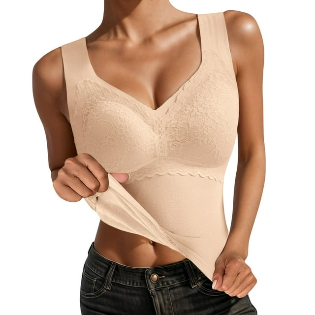 Kcodviy Débardeurs Thermiques Doublés Col Rond Haut Thermique Couche de Base Temps Froid Haut Thermique pour Femmes Paquet Chandails Thermiques d'Hiver Long Haut Thermique Femmes Manches Longues avec Trou pour le Pouce sous-Maillots Thermiques