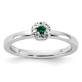thumbnail image 4 of Auriga Fine Jewelry 925 Sterling Silver Created Emerald Ring for Women Size- 7, 4 of 6