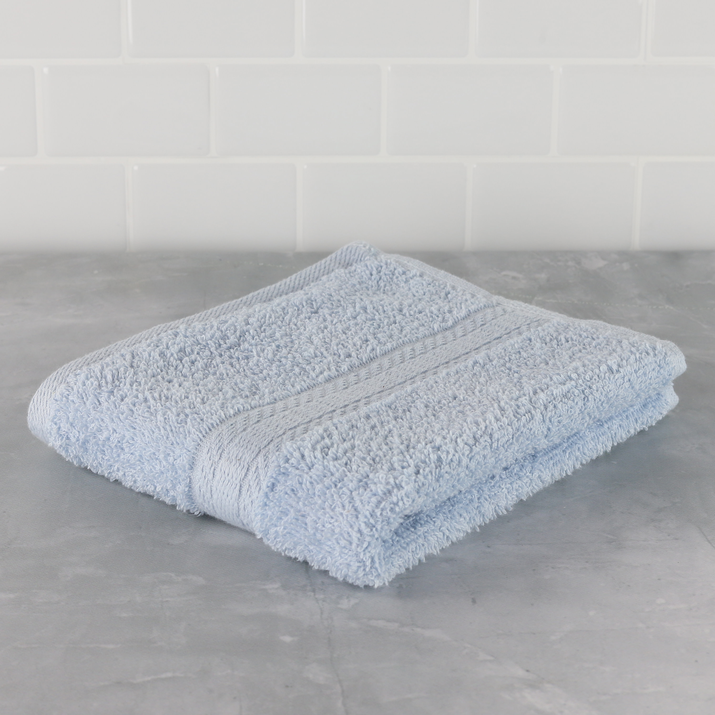 Mainstays Basic Solid Hand Towel, Blue Shell