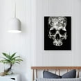 thumbnail image 3 of JEUXUS  Canvas Wall Art Black and White Skull Painting on Canvas Abstract Halloween Day of Dead Skull Posters for Home Bedroom Wall Decor Gallery Canvas Wrapped Ready to Hang, 3 of 4