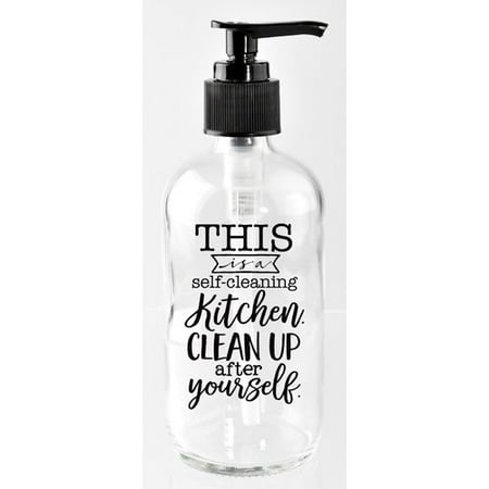 Dexsa This is a Self-Cleaning Kitchen Clean Up After Yourself 8 oz. Glass Soap Dispenser