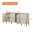 thumbnail image 4 of WAMPAT 61" Accent Cabinet with 4 Doors and Adjustable Shelves, Modern Credenza Storage Cabinet with Minimalist Reeded Design for Living Room, Kitchen, Dining Room, Hallway, 4 of 6