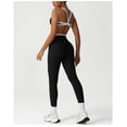 thumbnail image 4 of PISONIC Women's Workout Sets 2 Piece - Seamless Cross Yoga Leggings and Sports Bra Gym Outfits Activewear Matching Set, 4 of 5