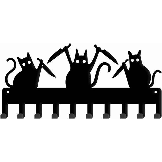 Llavero de gato con 10 ganchos, colgador de llaves decorativo para pared, divertido organizador de llaves.