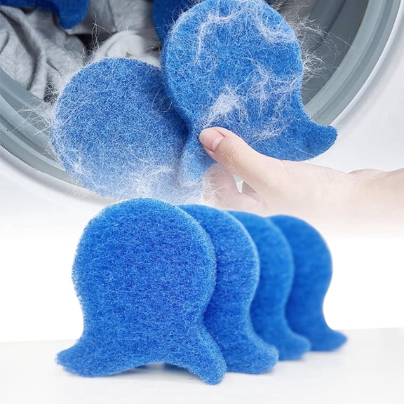 Pet Hair Remover for Laundry, 4-Pack Reusable Dog Hair Catcher for Washing Machine, Sticky Lint Remover for Pet Hair Removal on Clothes and Bedding, 4.1 x 4.1 Inches