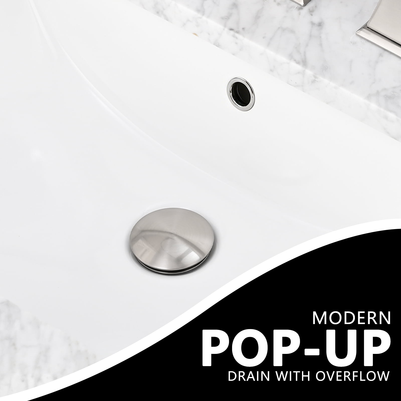 Pop-Up Bathroom Sink Drain With Overflow