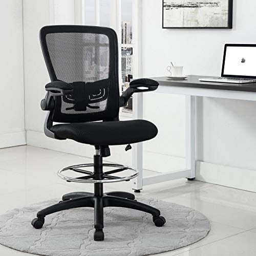 Naomi Home Serena Mesh Drafting Chair, Tall Office Chair for Standing Desk Black/Black