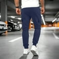 thumbnail image 4 of Cargo Sweatpants for Men Fleece Jogger Pants Elastic Waist Multi Pockets, Heavyweight Warm Sweatpants for Winter Gym & Casual​ Navy 3XL, 4 of 5