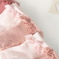 thumbnail image 4 of 5 Pairs Toddler Anti Slip Non Skid Socks Baby Little Girls Lace Flower Stripe Crew Socks, 4 of 9