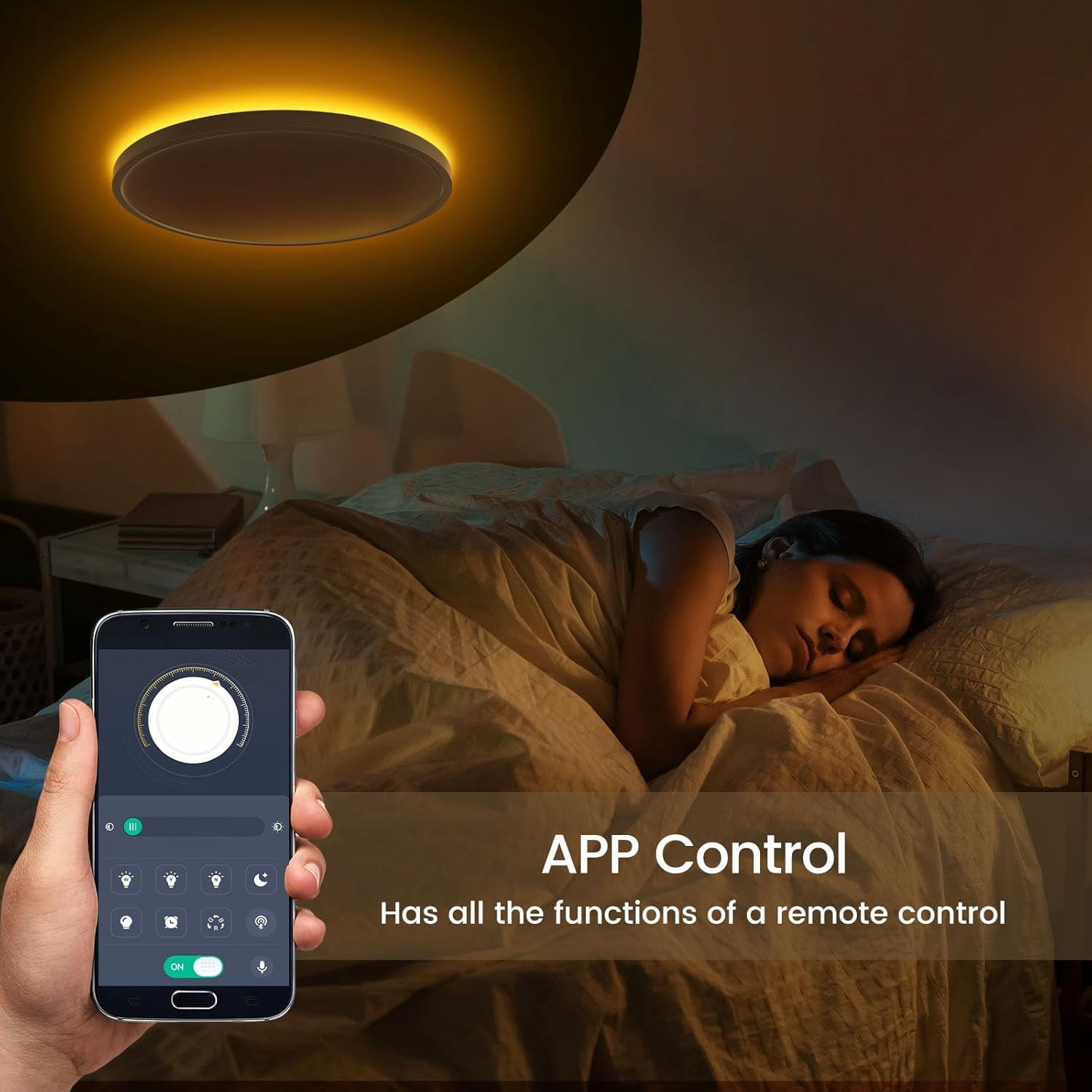 15.8" Ultra-Thin Ceiling Light - Remote & App Control, 36W 2700K-6000K Color & Brightness Adjustment, Soft Night Light for Bedroom, Kitchen, Living Room