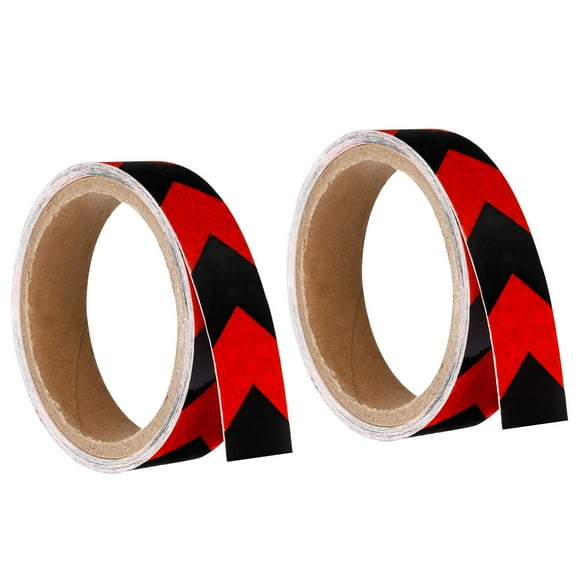 Unique Bargains Reflective Tape, 2 Roll 10 ft x 1-inch Adhesive High Visibility Safety Tape Reflector, Arrow Red Black