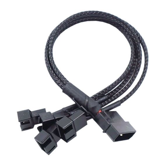 27cm 4pin IDE Molex to 4-Port 3Pin/4Pin Power Supply Plug Cooler Cooling Fan Adapter Cable Splitter for PC Computer for