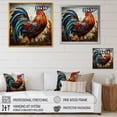 thumbnail image 4 of Designart "Collage of Modern Rooster III" Animals Framed Wall Art Decor - Modern Blue Chicken Living Room Framed Canvas Art, 4 of 6