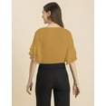 thumbnail image 7 of Moomaya Womens Solid Top, Round Neck Ruffled Bell Sleeves Casual Summer Top, 7 of 7