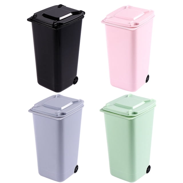 CIMAXIC 4Pcs Desktop Garbage Barrels Creative Trash Cans Rubbish Bins (Random Color),5.71"X3.54"X3.07"