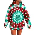 thumbnail image 2 of PiGOGI Women's Casual Hoodie Printed Long Sleeve Pocket Sweatshirt Top for Comfort Mint Green S, 2 of 5