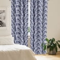 thumbnail image 2 of Ambesonne Leaves Curtains, Navy Aloha Leaf Botanical, Pair of 28"x95", Navy Blue and White, 2 of 5