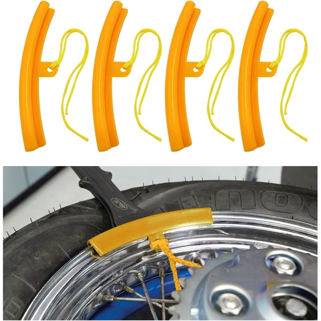 4 PCS Car Tire Changing Rim Protector, Auto Wheel Changing Rim Protector, Fixing Tyre Rim Changer Guard, Tire Changing Edge Savers Tool for Most Cars Motorcycles SUVs (Yellow, 19.5cm)
