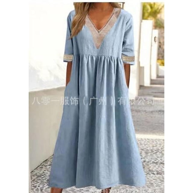 Robe de Soirée à Manches Courtes en Dentelle pour Femmes