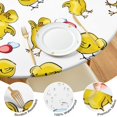 thumbnail image 4 of White Chicken Yellow Chick Pattern Round Fitted Tablecloth with Elastic Edge,Dining Table Cover Waterproof,Outdoor Round Tablecloth for Camping,Dining,Indoor and Outdoor, 4 of 7