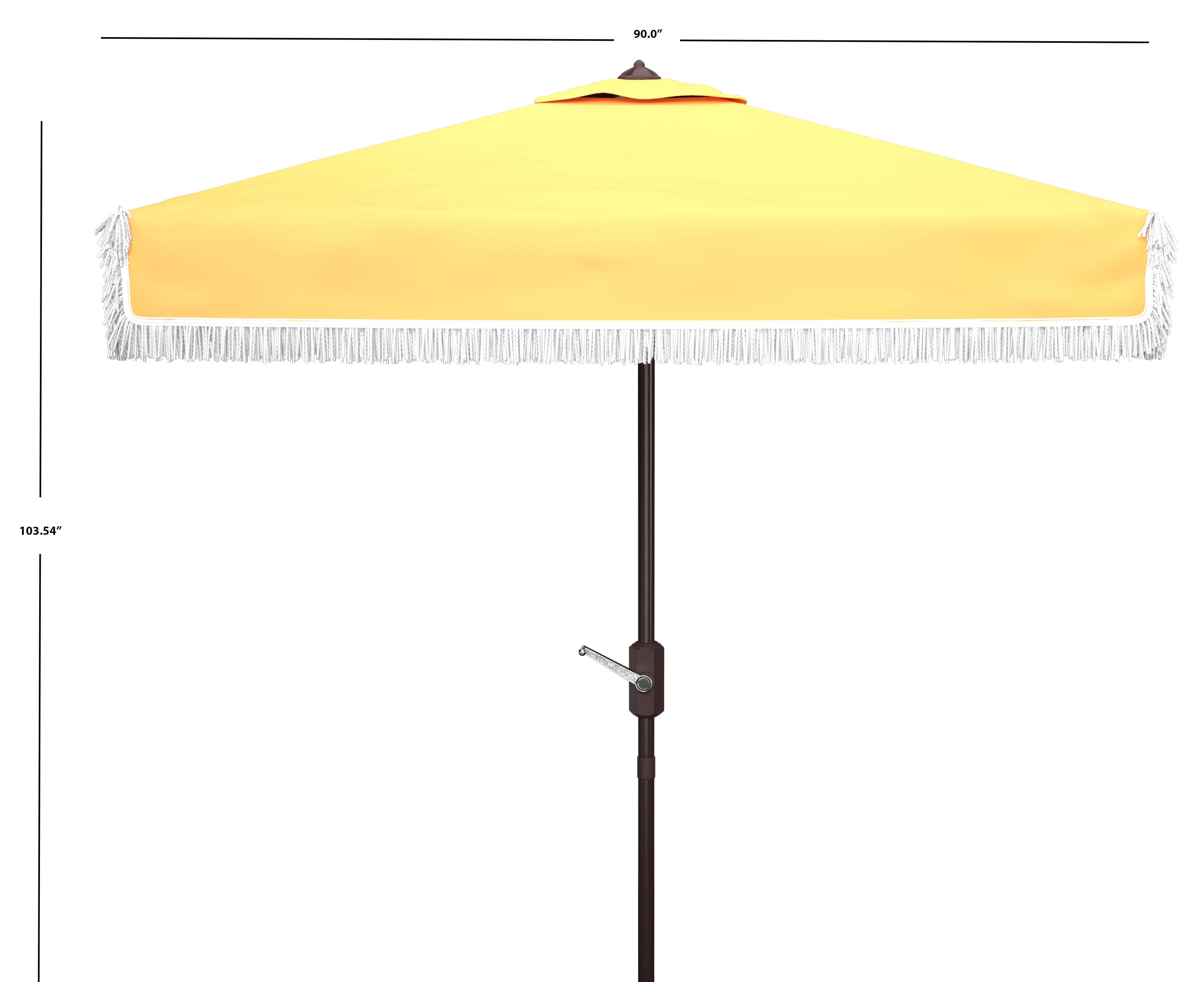 Safavieh 103.54" Solid Print Square Market Patio Umbrella, Adjustable Height