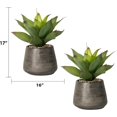 2 Packs 16" Tall Realistic Agave Plant in Cement Vase Lifelike Plants