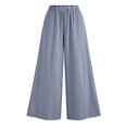 thumbnail image 5 of Wide Leg Pants Woman Elastic High Waist Loose Casual Lightweight Striped Flowy Palazzo Pants with Pockets, 5 of 6
