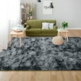 thumbnail image 6 of Debonair Super Soft Shaggy Rugs Fluffy Carpets 4x5.3 Feet Indoor Modern Plush Area Rugs for Living Room Bedroom Home Decor Upgrade Anti-Skid Rectangular Fuzzy Rug, Dark Grey, 6 of 9